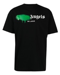 T-shirt à col rond imprimé noir Palm Angels