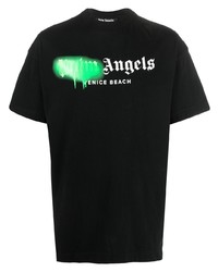 T-shirt à col rond imprimé noir Palm Angels