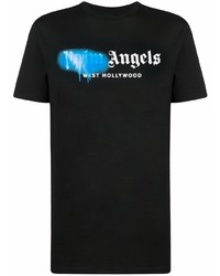 T-shirt à col rond imprimé noir Palm Angels