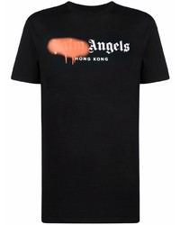 T-shirt à col rond imprimé noir Palm Angels