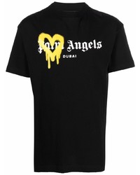 T-shirt à col rond imprimé noir Palm Angels