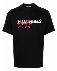 T-shirt à col rond imprimé noir Palm Angels