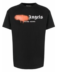 T-shirt à col rond imprimé noir Palm Angels
