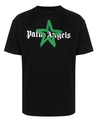 T-shirt à col rond imprimé noir Palm Angels