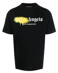 T-shirt à col rond imprimé noir Palm Angels