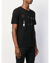 T-shirt à col rond imprimé noir Saint Laurent