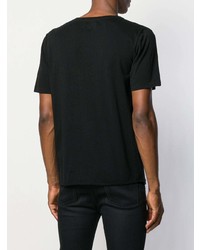 T-shirt à col rond imprimé noir Saint Laurent