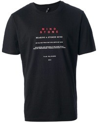 T-shirt à col rond imprimé noir PAM