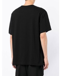 T-shirt à col rond imprimé noir Yohji Yamamoto