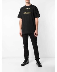 T-shirt à col rond imprimé noir Raf Simons