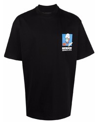 T-shirt à col rond imprimé noir Pas de Mer