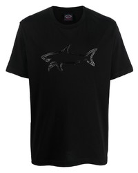 T-shirt à col rond imprimé noir Paul & Shark