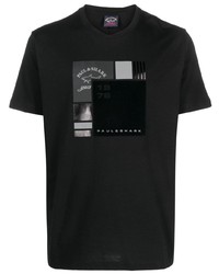 T-shirt à col rond imprimé noir Paul & Shark