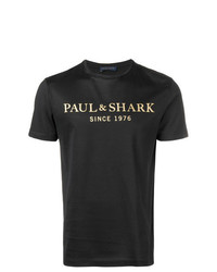 T-shirt à col rond imprimé noir Paul & Shark