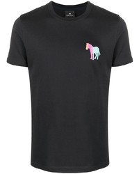 T-shirt à col rond imprimé noir Paul Smith
