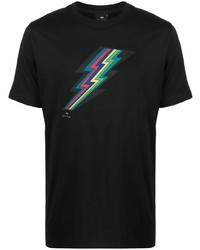 T-shirt à col rond imprimé noir Paul Smith