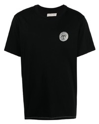 T-shirt à col rond imprimé noir Paura