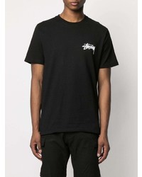 T-shirt à col rond imprimé noir Stussy