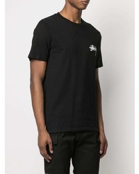 T-shirt à col rond imprimé noir Stussy