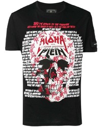 T-shirt à col rond imprimé noir Philipp Plein