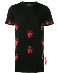 T-shirt à col rond imprimé noir Philipp Plein