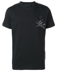 T-shirt à col rond imprimé noir Philipp Plein