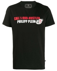 T-shirt à col rond imprimé noir Philipp Plein