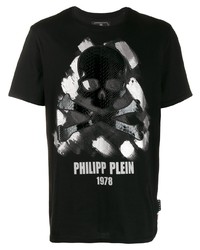 T-shirt à col rond imprimé noir Philipp Plein