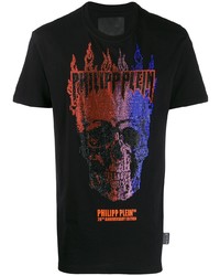 T-shirt à col rond imprimé noir Philipp Plein