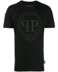 T-shirt à col rond imprimé noir Philipp Plein