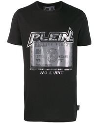 T-shirt à col rond imprimé noir Philipp Plein