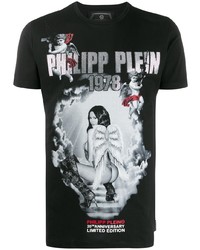 T-shirt à col rond imprimé noir Philipp Plein