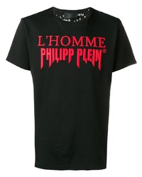 T-shirt à col rond imprimé noir Philipp Plein