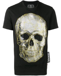 T-shirt à col rond imprimé noir Philipp Plein