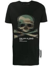 T-shirt à col rond imprimé noir Philipp Plein