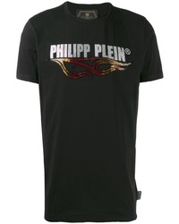 T-shirt à col rond imprimé noir Philipp Plein