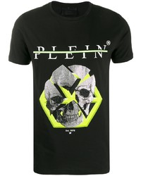 T-shirt à col rond imprimé noir Philipp Plein