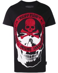 T-shirt à col rond imprimé noir Philipp Plein