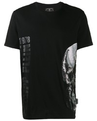 T-shirt à col rond imprimé noir Philipp Plein