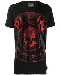 T-shirt à col rond imprimé noir Philipp Plein