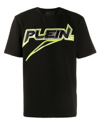 T-shirt à col rond imprimé noir Philipp Plein