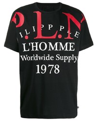 T-shirt à col rond imprimé noir Philipp Plein