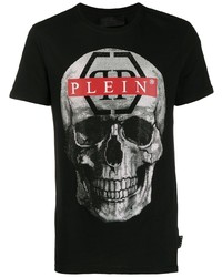 T-shirt à col rond imprimé noir Philipp Plein