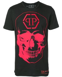 T-shirt à col rond imprimé noir Philipp Plein