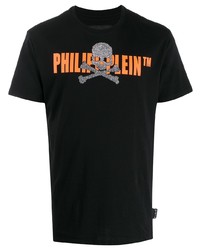 T-shirt à col rond imprimé noir Philipp Plein