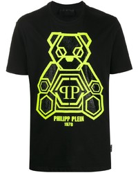 T-shirt à col rond imprimé noir Philipp Plein