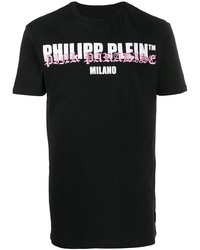 T-shirt à col rond imprimé noir Philipp Plein