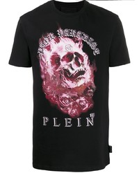 T-shirt à col rond imprimé noir Philipp Plein