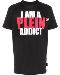 T-shirt à col rond imprimé noir Philipp Plein