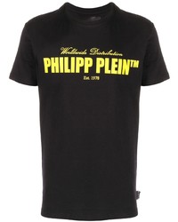 T-shirt à col rond imprimé noir Philipp Plein